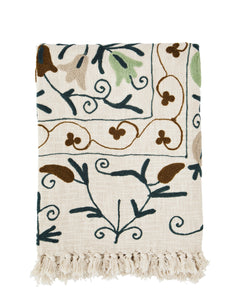Plaid en coton brodé Suzani