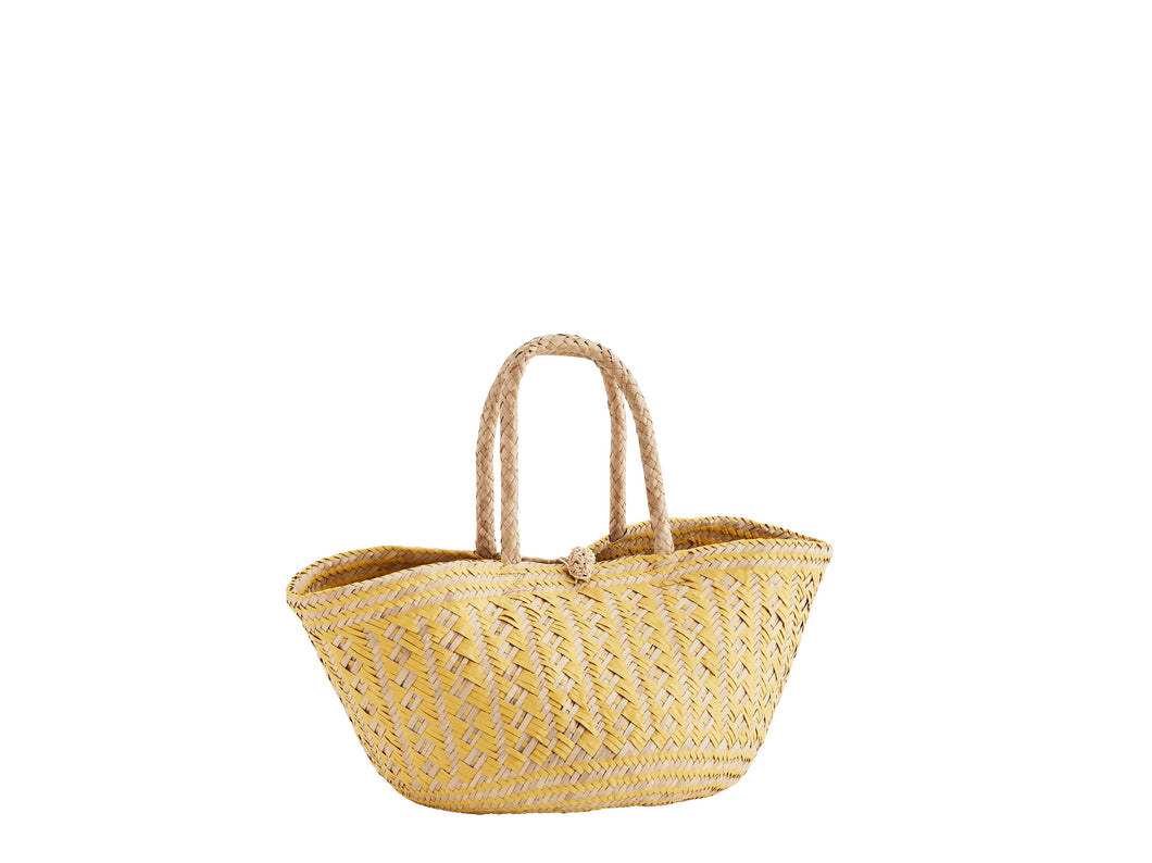 Panier en jonc de mer naturel/jaune