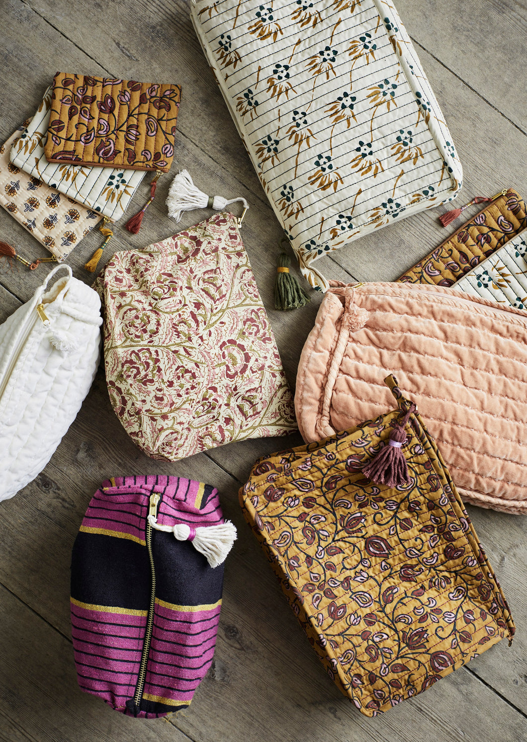 Trousse de toilette imprimée avec pompon