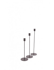 Set de 3 bougeoirs en métal